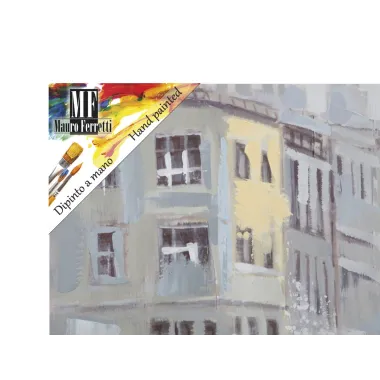MALOWANY OBRAZ NA PŁÓTNIE Rain London -A- 100X3X100 cm
